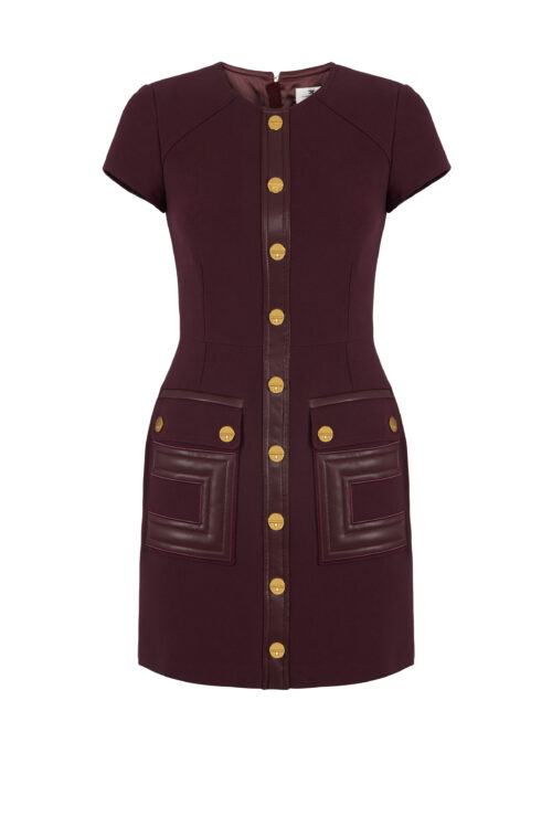 Dress In Double-Layer Crêpe Fabric With Logo Details