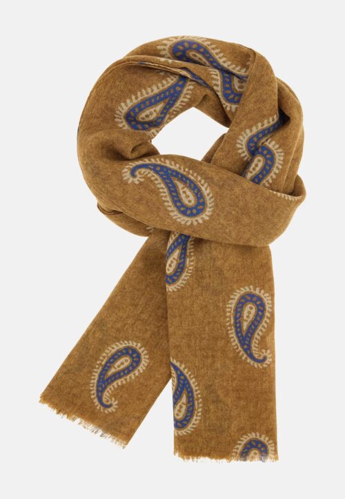 Paisley Print Wool Scarf